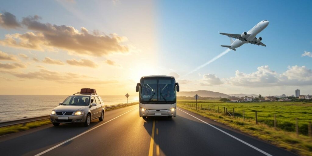 Escolha o Meio de Transporte Ideal: Carro, Ônibus ou Avião?