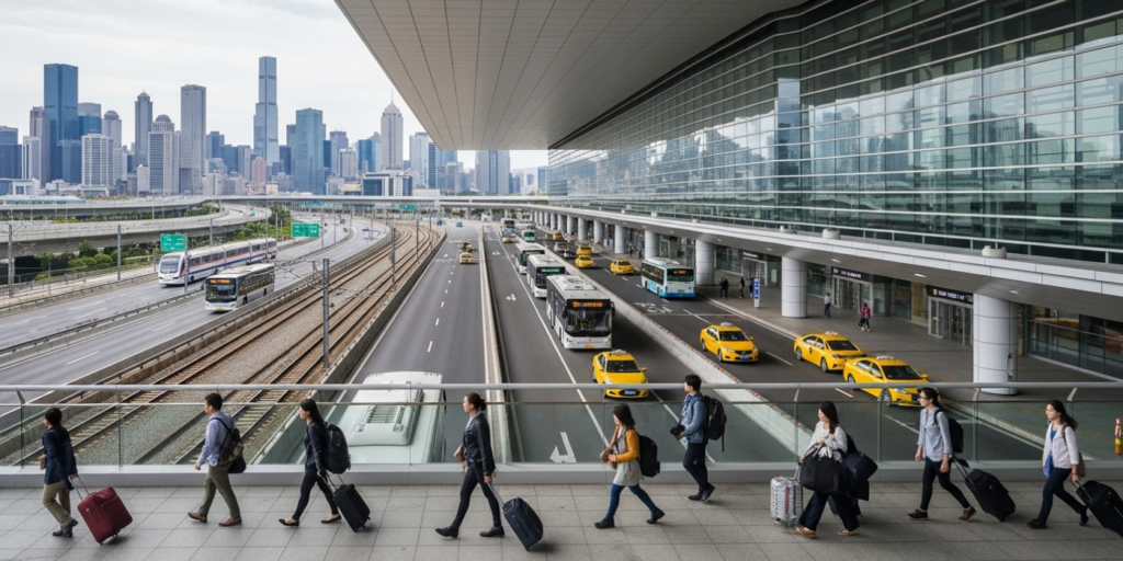 Como funciona o transporte entre aeroportos e centros urbanos